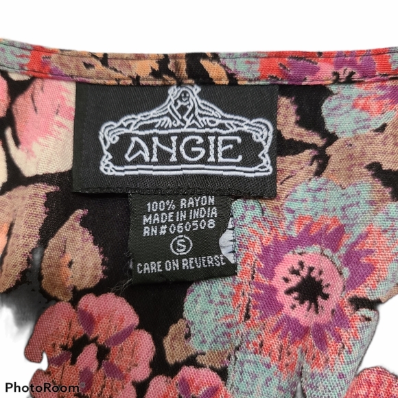 Angie Boho Floral Long Sleeve Kimono Duster Size S - Picture 8 of 13